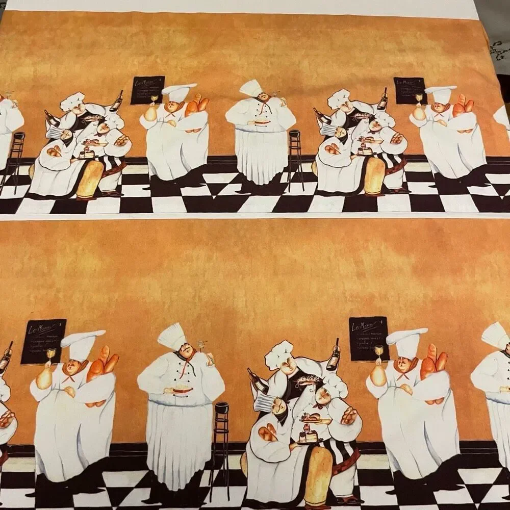 Pair of Fat Chef Cafe Curtains French Cafe